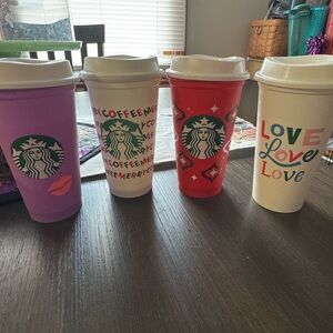 Starbucks Vibrant Party Cup Collection - Purple, Red, White
